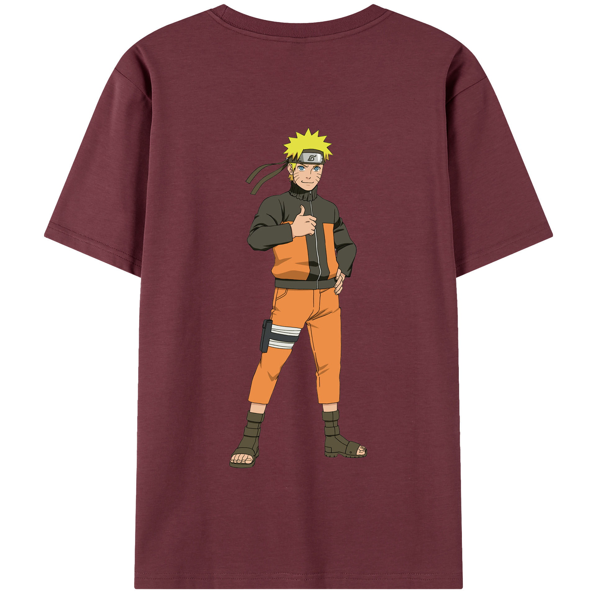 （画像用） NARUTO -ナルト- うずまき ナルト Uzumaki Naruto 綿100％半袖Tシャツ（背面プリント）